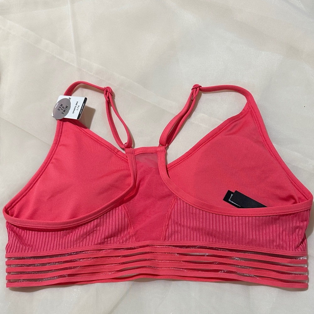 VS PINK Strappy Ribbed Sports/Swim Bra - Pink